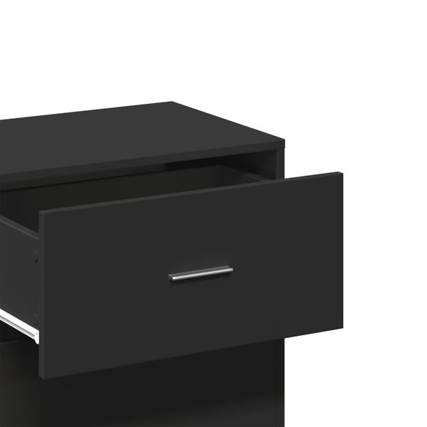 vidaXL Ραφιέρα με Ντουλάπια Μαύρο 56,5x39x90 εκ. Επεξεργασμένο Ξύλο