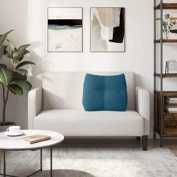 vidaXL Μαξιλάρι Πλάτης Μπλε 60 x 24 x 50 εκ Βελούδο