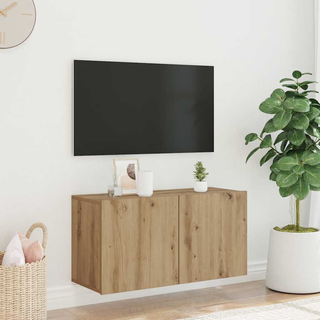 vidaXL Ντουλάπι Τοίχου Τηλεόρασης Artisian Δρυς 80 x 30 x 41 εκ.
