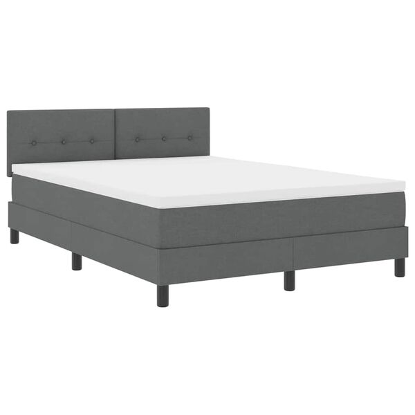 vidaXL Κρεβάτι box spring με στρώμα Σκούρο Γκρι 160 x 200 cm ύφασμα