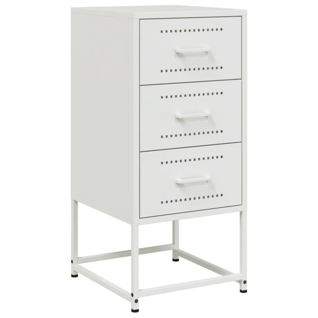 vidaXL Κομοδίνο Λευκό 36 x 39 x 78 εκ. από Χάλυβα