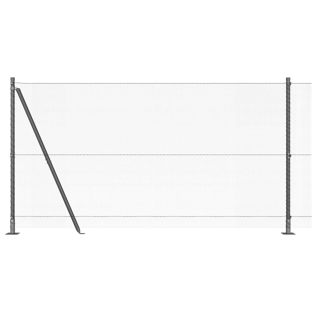 vidaXL Φράχτης με Στήλες. Γκρι 1.2 x 25 m Ατσάλι με επικάλυψη PVC