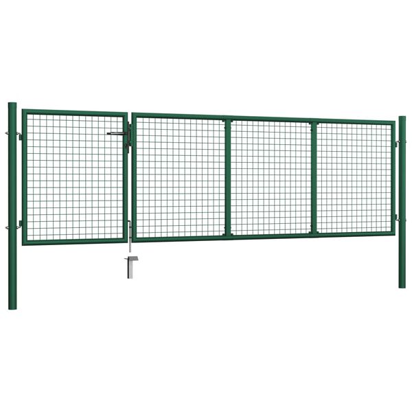 vidaXL Πόρτα Περίφραξης Κήπου Πράσινη 350 x 100 εκ. Ατσάλινη