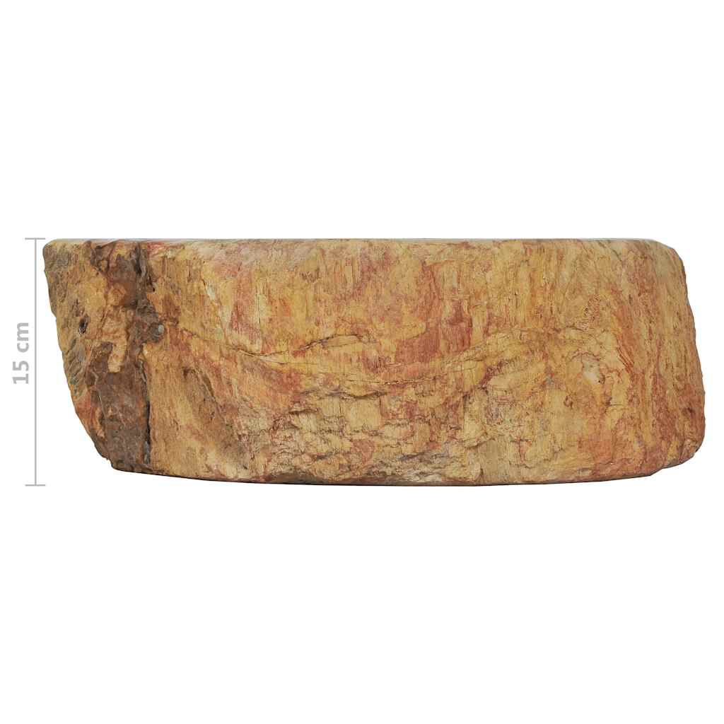 vidaXL Νιπτήρας Απολίθωμα Κρεμ 45 x 35 x 15 εκ. Πέτρινος