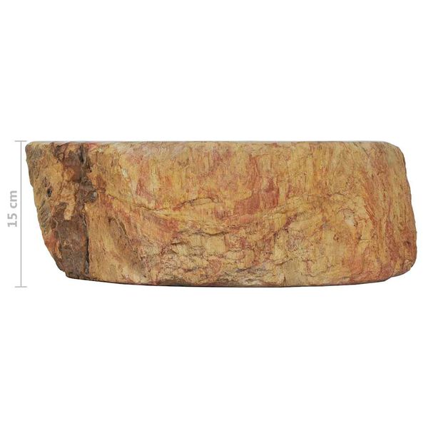 vidaXL Νιπτήρας Απολίθωμα Κρεμ 45 x 35 x 15 εκ. Πέτρινος