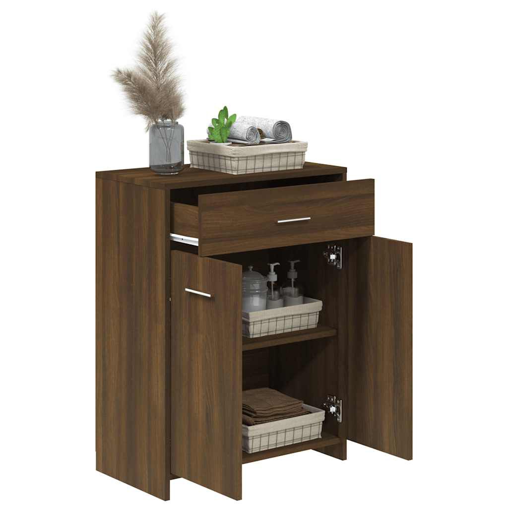 vidaXL Ντουλάπι Μπάνιου Καφέ Δρυς 60 x 33 x 80 εκ. Επεξεργασμένο Ξύλο