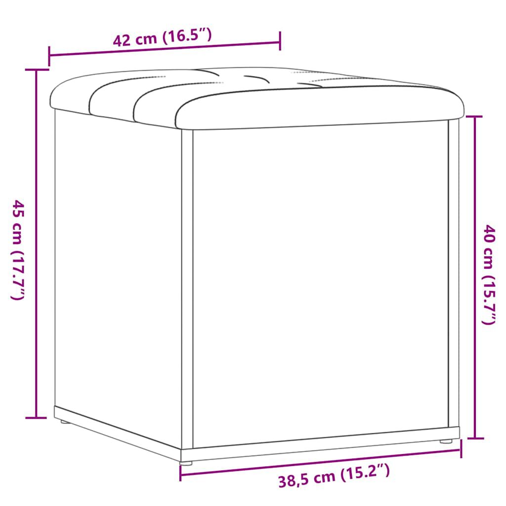 Πάγκος αποθήκευσης vidaXL Παλιό ξύλο 42x42x45 cm Κατασκευασμένο ξύλο