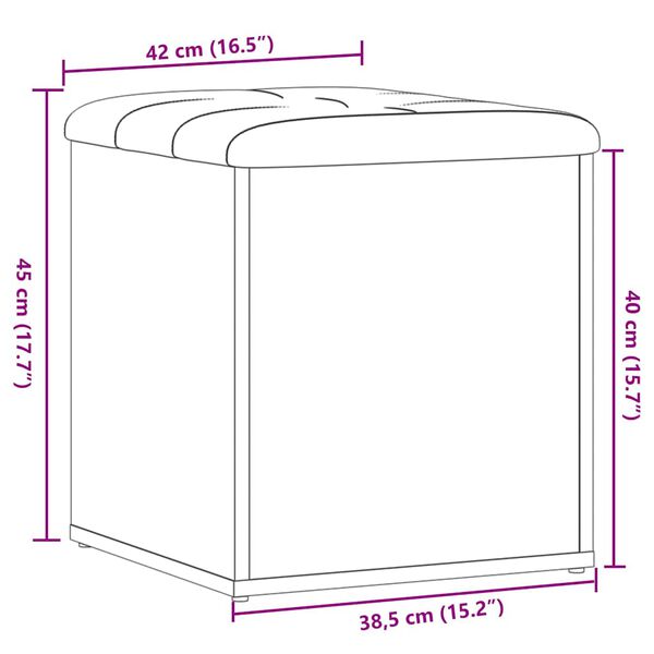 Πάγκος αποθήκευσης vidaXL Παλιό ξύλο 42x42x45 cm Κατασκευασμένο ξύλο