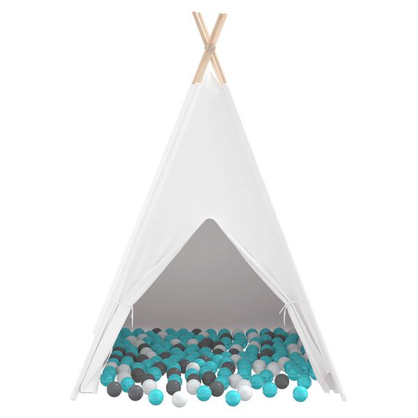 vidaXL Σκηνίτσα Teepee Λευκό 120 x 120 x 150 cm Υφάσμα, Πλαστικό