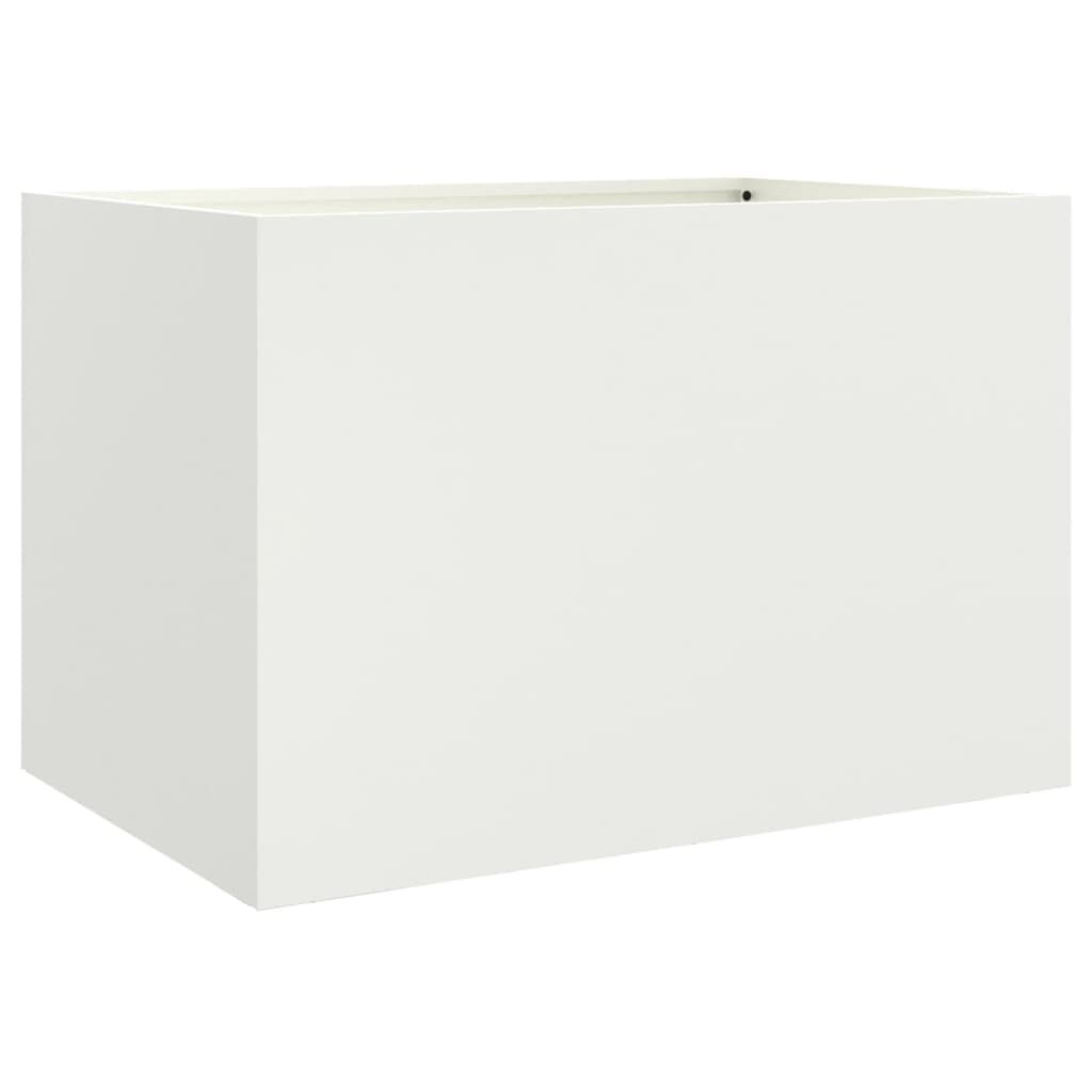 vidaXL Ζαρντινιέρα Λευκή 62x47x46 εκ. από Χάλυβα