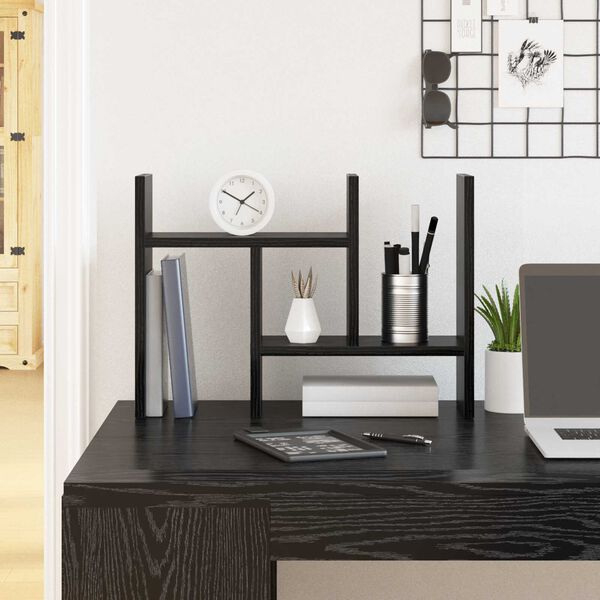 VidaXL Οργανωτής Γραφείου Μαύρη Βελανιδιά 50x15.5x35.5 εκ