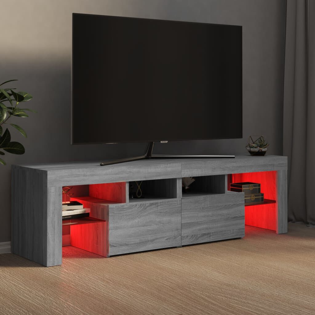 vidaXL Έπιπλο Τηλεόρασης με LED Γκρι Sonoma 140 x 36,5 x 40 εκ.