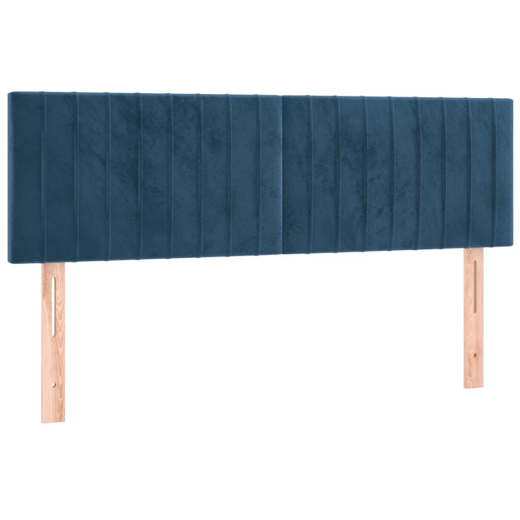 vidaXL Κρεβάτι Boxspring με Στρώμα Σκούρο Μπλε 140x200 εκ. Βελούδινο