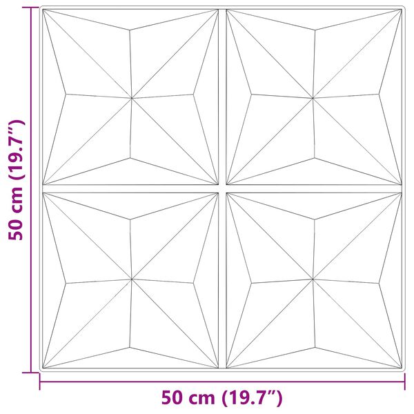 vidaXL &Pi;ά&nu;&epsilon;&lambda; &tau;&omicron;ί&chi;&omicron;&upsilon; 12 pcs &Omicron;&rho;&iota;&gamma;&kappa;ά&mu;&iota; &Mu;&pi;&epsilon;&tau;ό&nu; 50 x 50 cm &Phi;&epsilon;&lambda;&iota;&zeta;ό&lambda; XPS