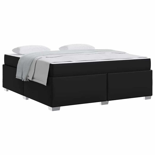 vidaXL Σκελετός Κρεβατιού Μαύρο 180 x 200 cm Τεχνητό δέρμα