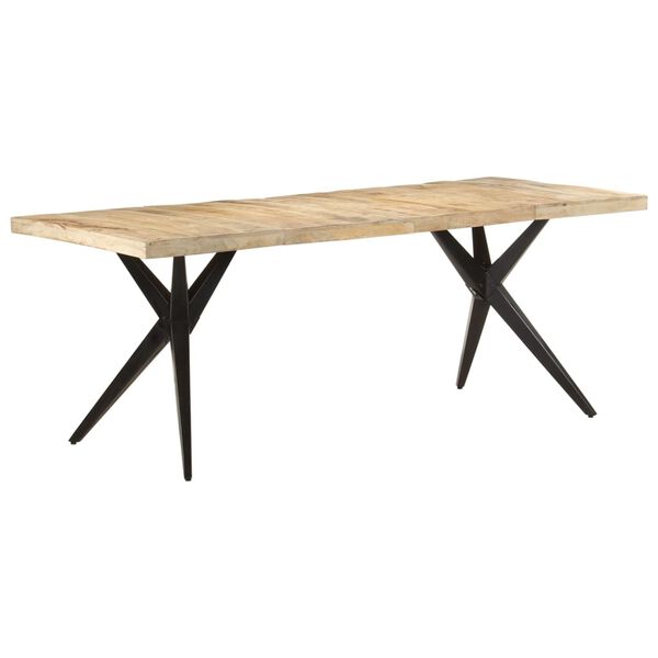 vidaXL Τραπεζαρία 200 x 90 x 76 εκ. από Ακατέργαστο Ξύλο Μάνγκο