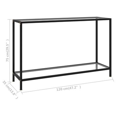 vidaXL Τραπέζι Κονσόλα Διαφανές 120 x 35 x 75 εκ. από Ψημένο Γυαλί