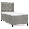 vidaXL Κρεβάτι Boxspring με Στρώμα Ανοιχτό Γκρι 90x190 εκ. Βελούδινο