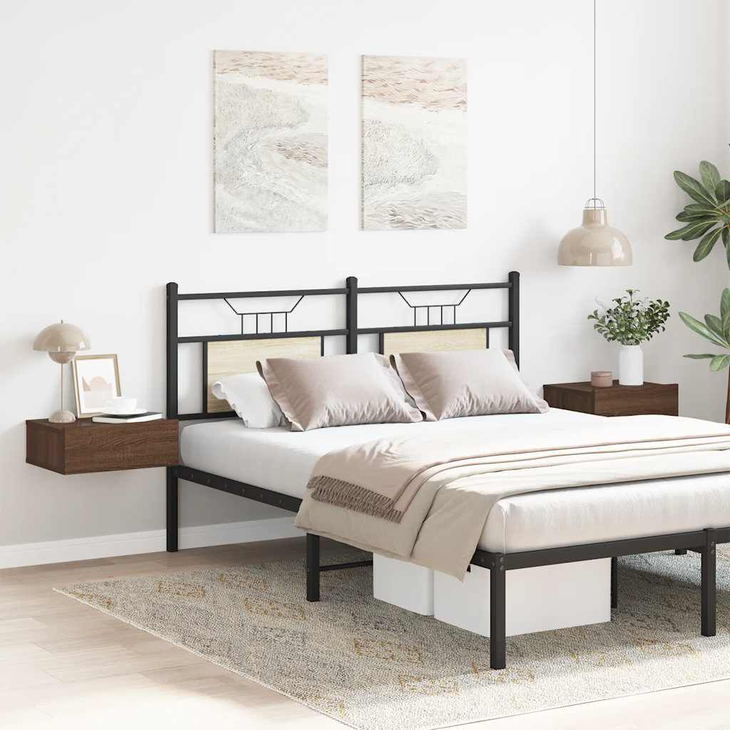 vidaXL Κομοδίνα Κρεμαστά 2 τεμ. Καφέ Δρυς 40x30x15 εκ. Επεξεργ. Ξύλο