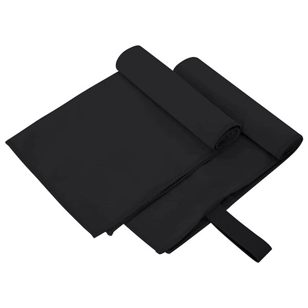 vidaXL Αθλητικές Πετσέτες 2 pcs Μαύρο 50 x 30 cm