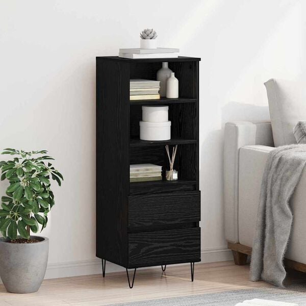 vidaXL Highboard &Mu;&alpha;ύ&rho;&eta; &Omicron;&xi;&upsilon;ά 40 x 36 x 110 &epsilon;&kappa;. &Epsilon;&pi;&epsilon;&xi;&epsilon;&rho;&gamma;&alpha;&sigma;&mu;έ&nu;&omicron; &xi;ύ&lambda;&omicron;
