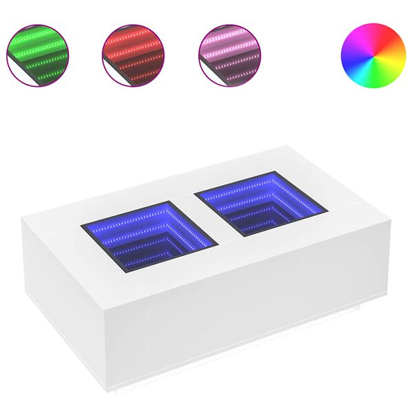 vidaXL Τραπεζάκι Σαλονιού Infinity LED Λευκό 116x69x40 εκ.