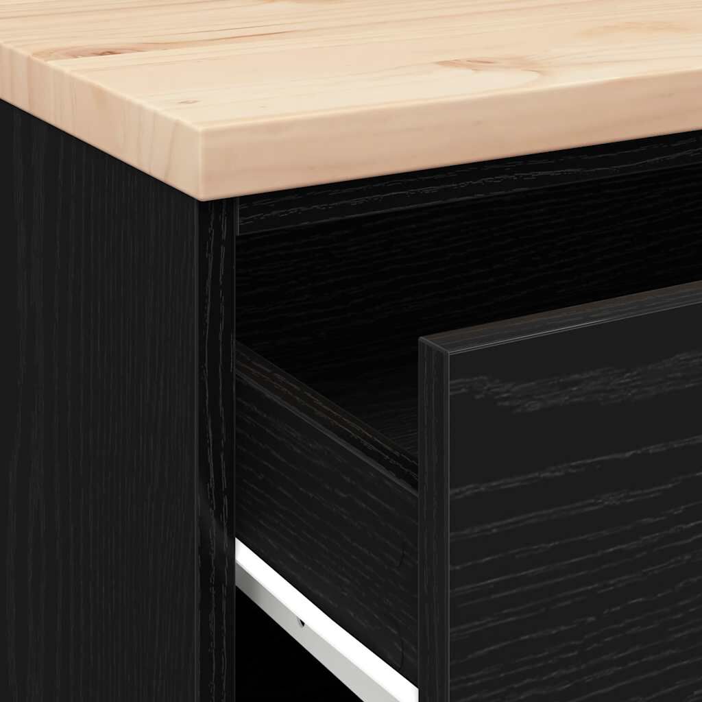 vidaXL ντουλάπι αποθήκευσης γκαράζ μαύρο 60x51x85 εκ μασίφ ξύλο πεύκο