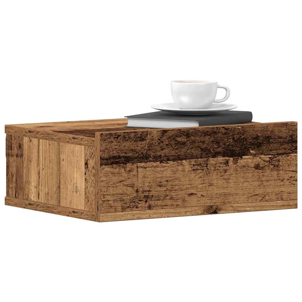vidaXL Πλωτό κομοδίνο Παλιό ξύλο 40x32x15 cm Κατασκευασμένο ξύλο