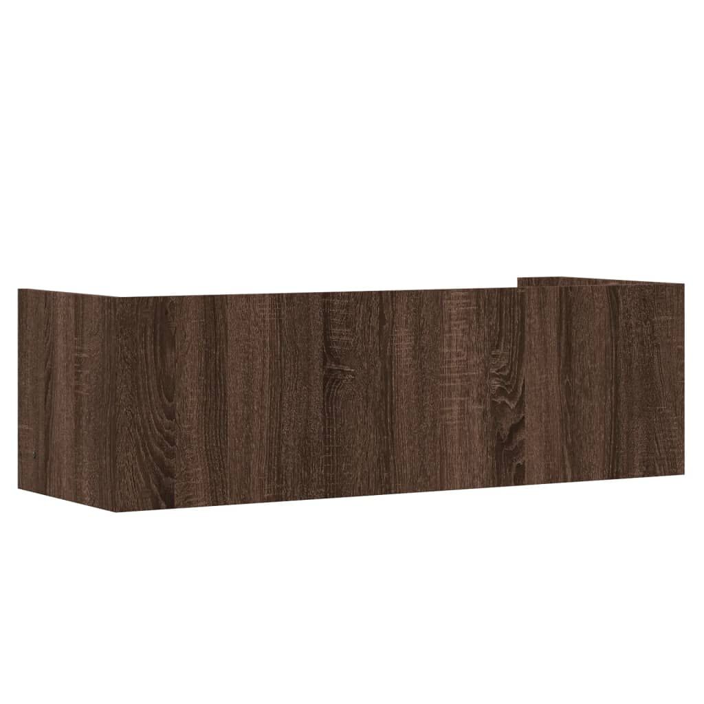 vidaXL Ραφιέρα Τοίχου Καφέ Δρυς 100x35x30,5 εκ. Επεξεργασμένο Ξύλο