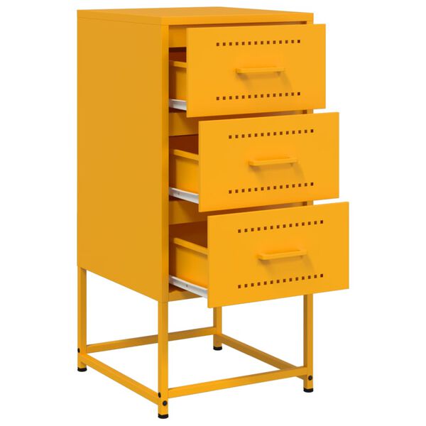 vidaXL Κομοδίνο Μουσταρδί 36x39x78 εκ. από Χάλυβα