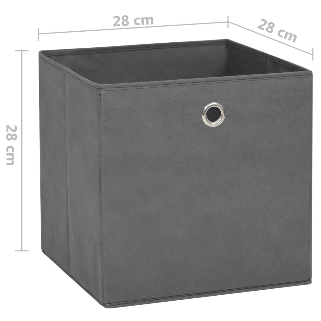 vidaXL Κουτιά Αποθήκευσης 10τεμ Γκρι 28x28x28εκ Ύφασμα Non-woven