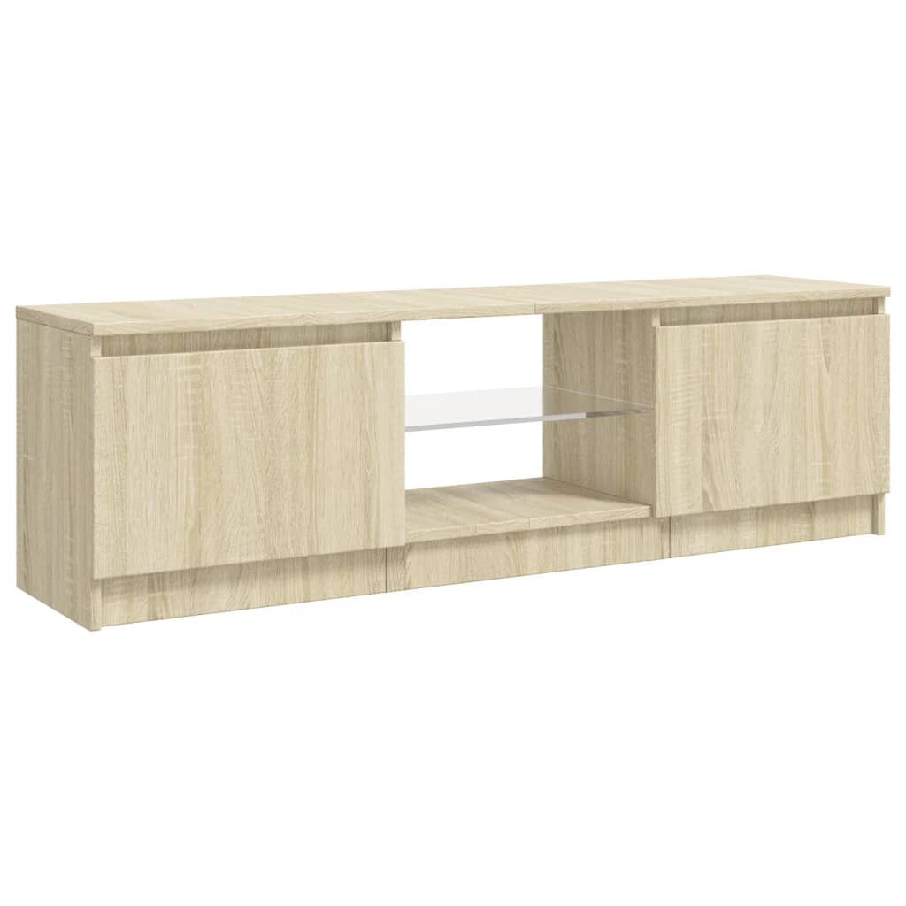 vidaXL Έπιπλο Τηλεόρασης με LED Sonoma Δρυς 120 x 30 x 36 εκ.