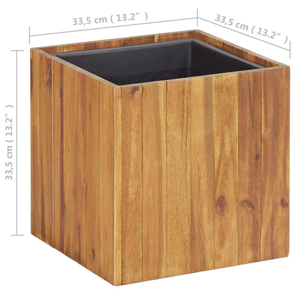 vidaXL Ζαρντινιέρα Υπερυψωμένη 33,5x33,5x33,5 εκ. Μασίφ Ξύλο Ακακίας