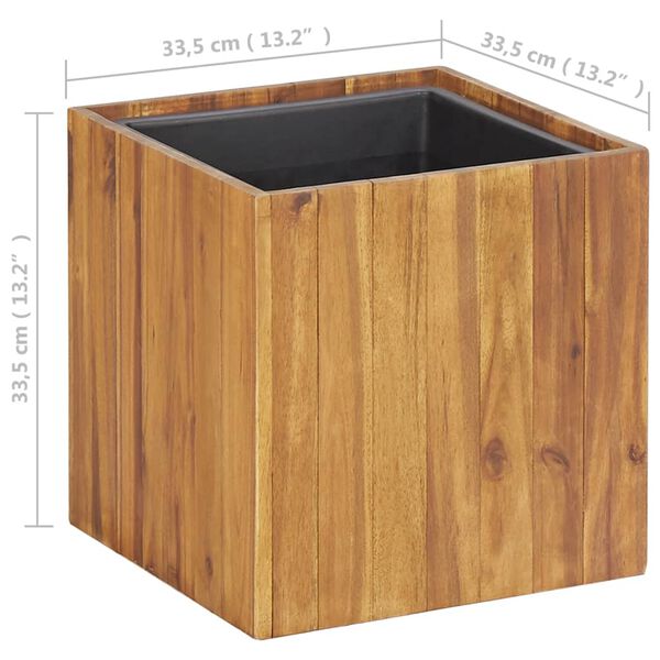 vidaXL Ζαρντινιέρα Υπερυψωμένη 33,5x33,5x33,5 εκ. Μασίφ Ξύλο Ακακίας