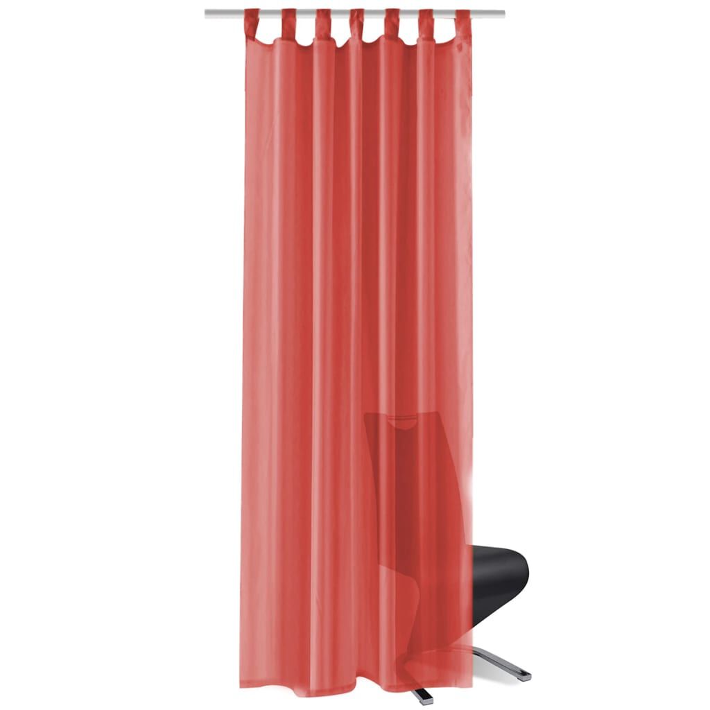 vidaXL Κουρτίνες Βουάλ 2 τεμ. Κόκκινες 140 x 225 εκ.