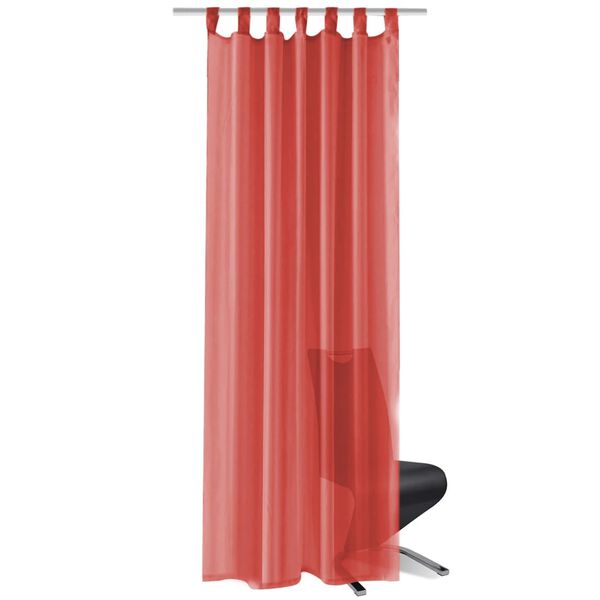 vidaXL Κουρτίνες Βουάλ 2 τεμ. Κόκκινες 140 x 225 εκ.