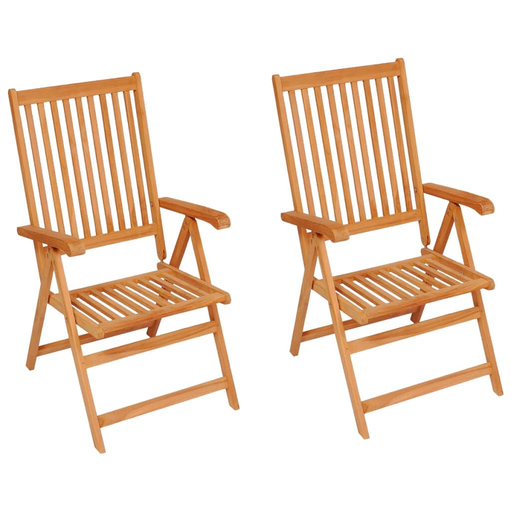 vidaXL Καρέκλες Κήπου 2 τεμ. από Μασίφ Ξύλο Teak με Taupe Μαξιλάρια