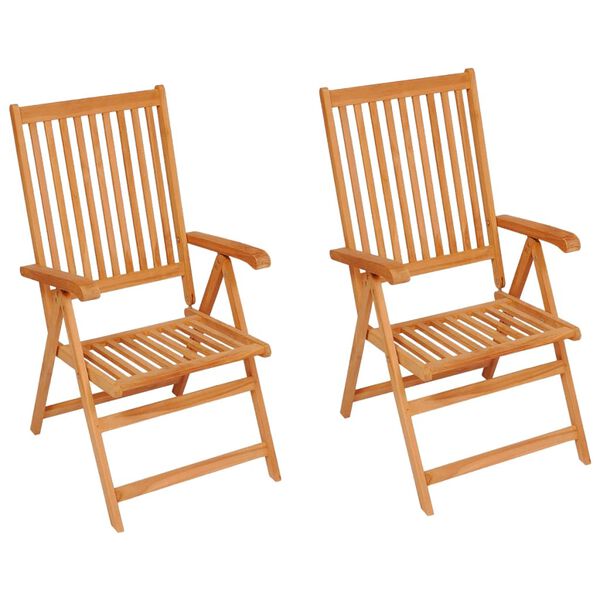 vidaXL Καρέκλες Κήπου 2 τεμ. από Μασίφ Ξύλο Teak με Taupe Μαξιλάρια