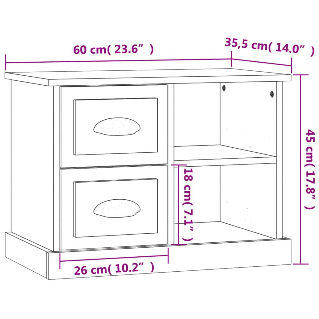 vidaXL Κομοδίνο Καφέ Δρυς 60 x 35,5 x 45 εκ.