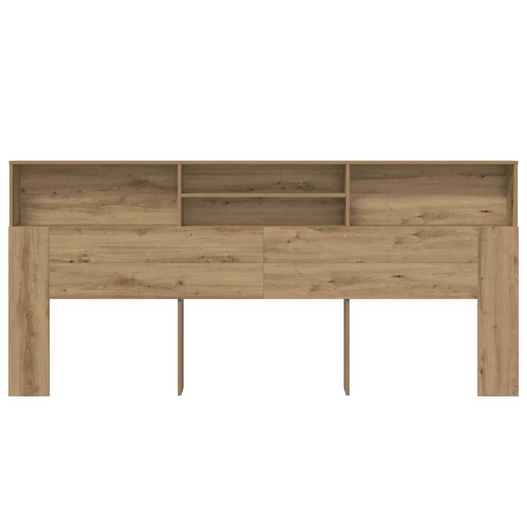 vidaXL Κρεβάτι με Κεφαλάρι με ράφι artisan δρυς 220 x 19 x 101.5 εκ