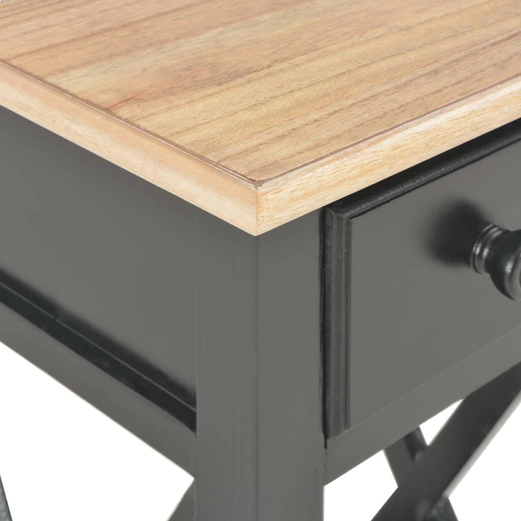vidaXL Τραπεζάκι Βοηθητικό Μαύρο 27 x 27 x 65,5 εκ. Ξύλινο