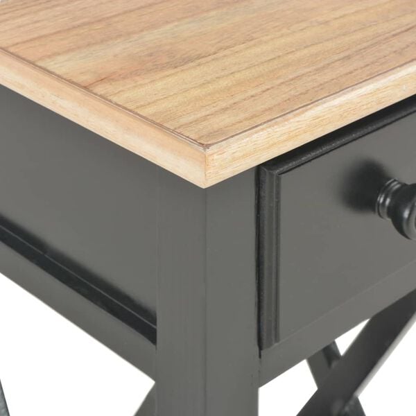 vidaXL Τραπεζάκι Βοηθητικό Μαύρο 27 x 27 x 65,5 εκ. Ξύλινο