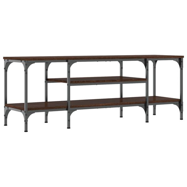 vidaXL Έπιπλο Τηλεόρασης Καφέ Δρυς 121x35x45 εκ. Επεξ. Ξύλο/Σίδερο