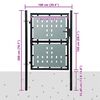 vidaXL Πόρτα με Φράχτη Μαύρη Μονή Πόρτα 100 x 150 εκ.