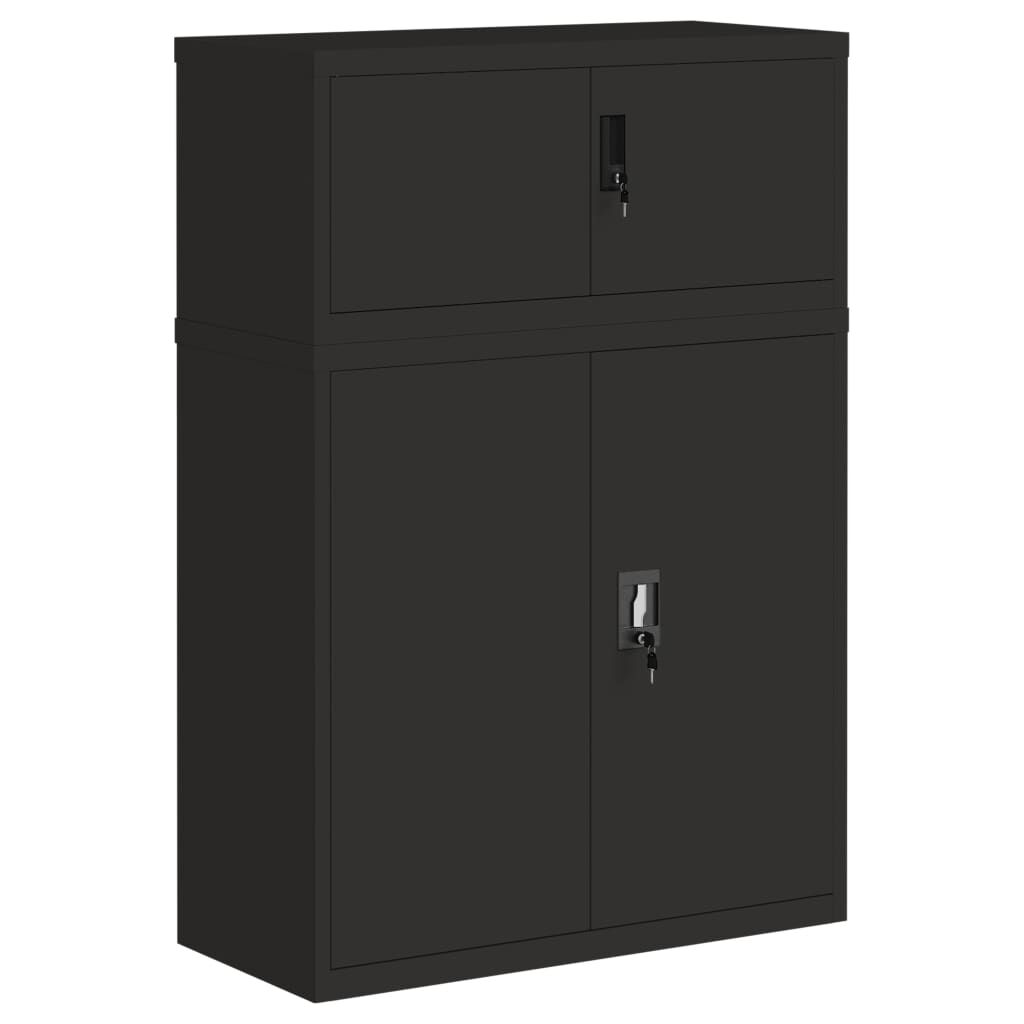 vidaXL Αρχειοθήκη Μαύρη 90 x 40 x 130 εκ. Ατσάλινη