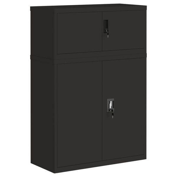 vidaXL Αρχειοθήκη Μαύρη 90 x 40 x 130 εκ. Ατσάλινη