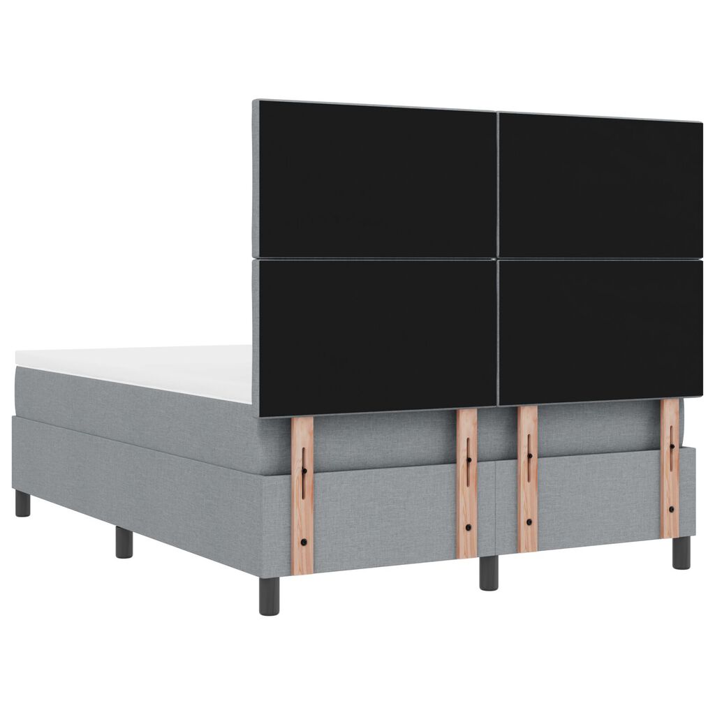 vidaXL Κρεβάτι Box Spring με Στρώμα Φως Γκρι 160x200 εκ. Ύφασμα