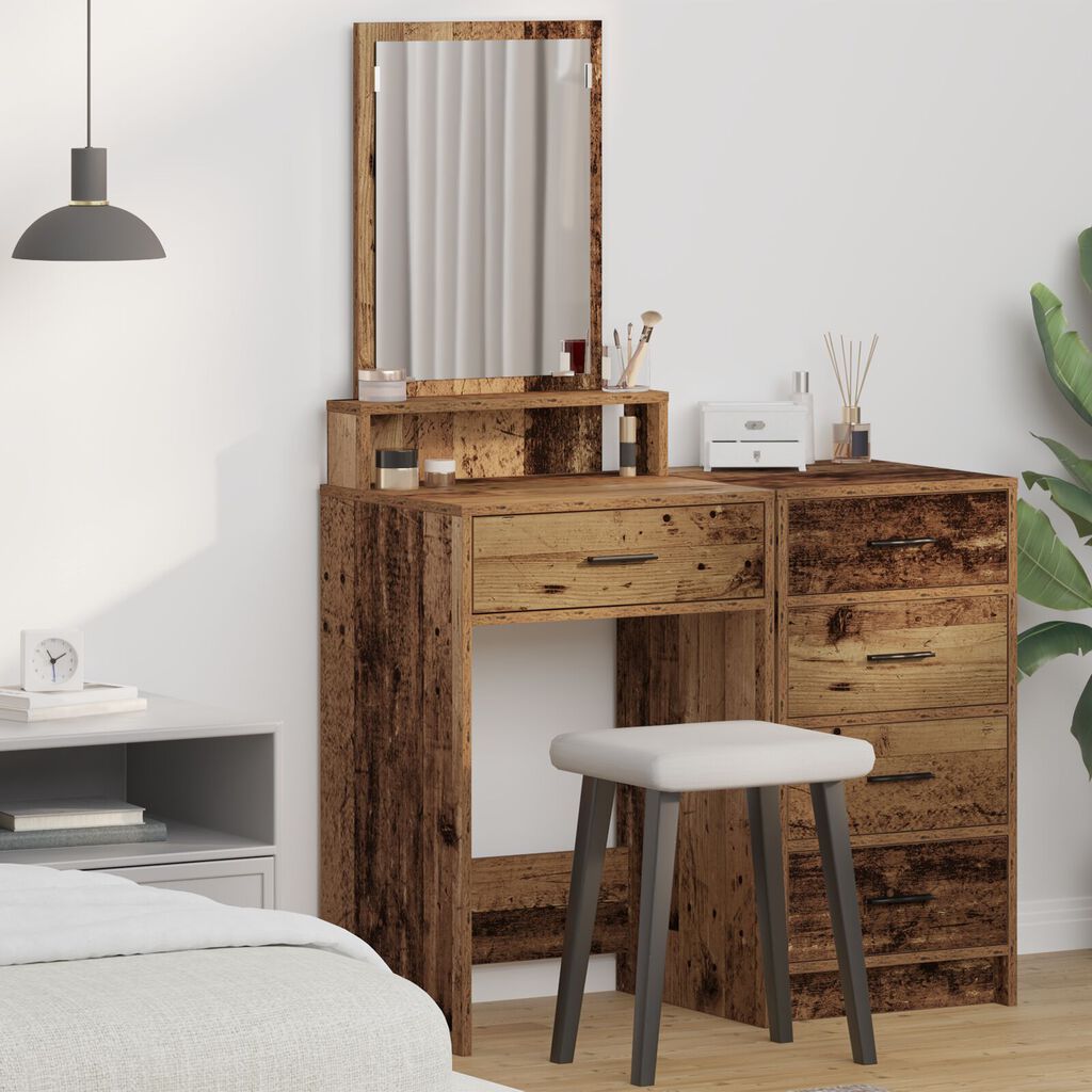 vidaXL Τουαλέτα με Συρτάρια από Παλιό Ξύλο 50x41x140 εκ