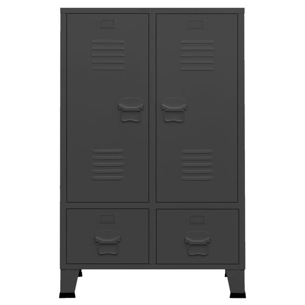 vidaXL Ντουλάπα Βιομηχανική Ανθρακί 67 x 35 x 107 εκ. Ατσάλινη