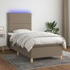 vidaXL &Kappa;&rho;&epsilon;&beta;ά&tau;&iota; Boxspring &mu;&epsilon; &Sigma;&tau;&rho;ώ&mu;&alpha; & LED Taupe 90x190 &epsilon;&kappa;. &Upsilon;&phi;&alpha;&sigma;&mu;ά&tau;&iota;&nu;&omicron;